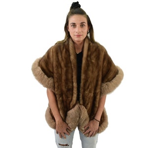 Mink Fur Stole | Mink With fox Etole | Fur Shawls | Luxury fur etole | Bride fur Etole | Mink Fur Wraps | Gift For Her