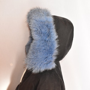 Detachable Fur trim | Fur Hood Coat | Fur Hood Snowsuit | Fox Fur Stripe For Parka | Fur Hood Puffer Jacket