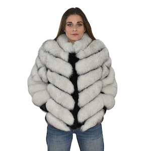 Amazing Fox Fur Jacket with shearling Fur |  White Fur Jacket | Luxury Gift For Women Fox Fur jacket | New Style Fox Jacket