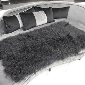 Mongolian Fur Rug | Mongolian Fur Throw  | Fur Blanket of mongolian Lamp fur  | Handmade Fur Throw