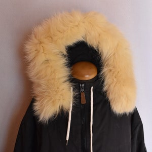 Yellow Fur For Hood | Fur Trim For Hood | Detachable Fur trim Hood | Fur Collar