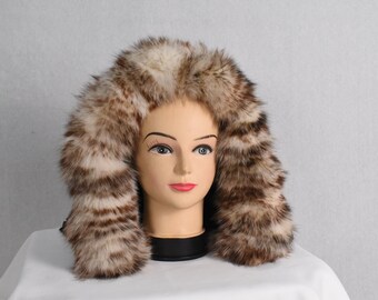 Fox Fur Trim For hood |  Fur Stripe | Fur collar | Hood Trim detachable | DIY Hood Fur Trim