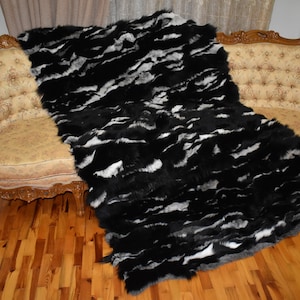 Manta de tiro de piel / Tiro de piel de zorro / Manta de piel para sofá / Manta de piel para bebé / Regalo para ella