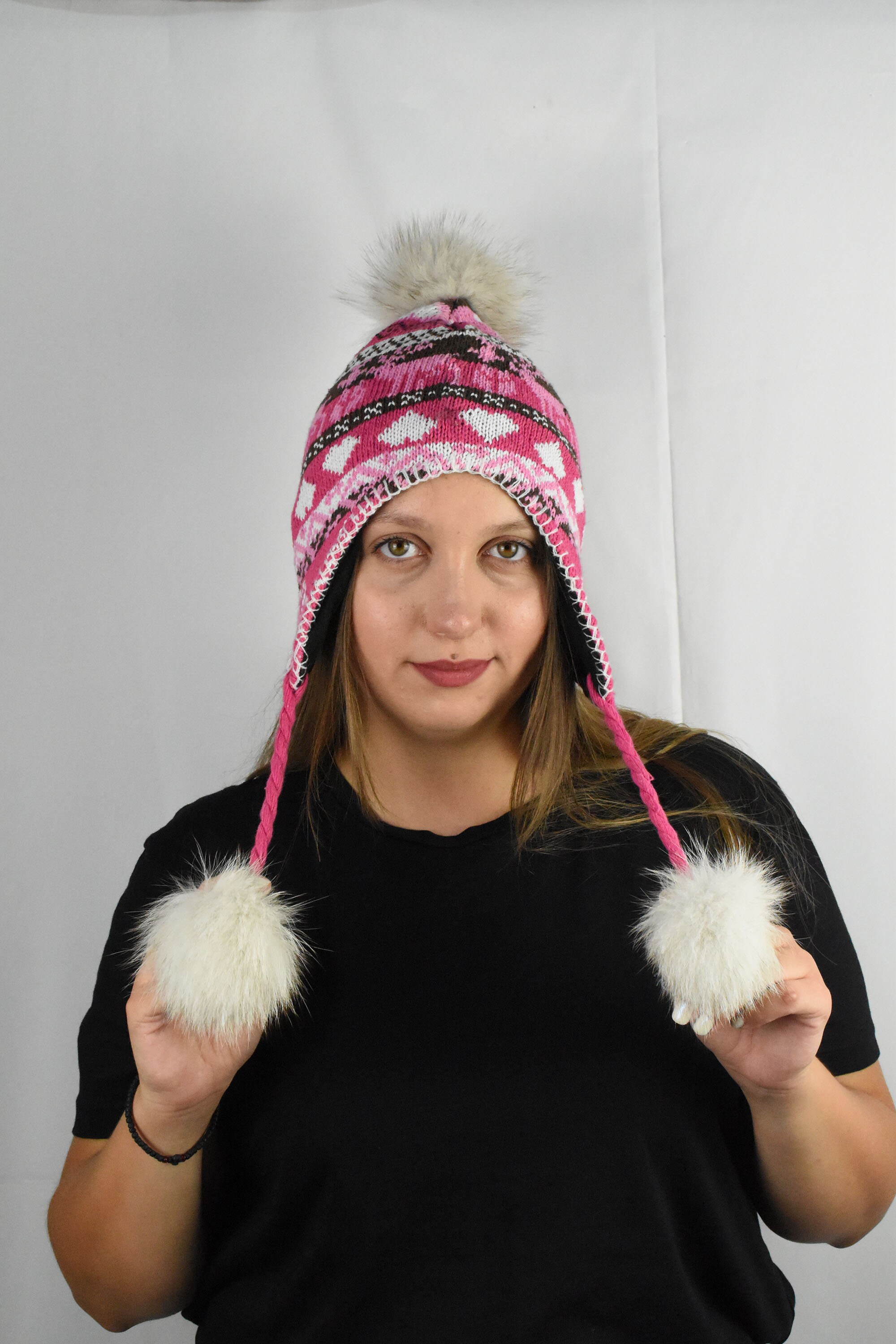 DOCILA Winter Beanie Hat for Women Warm Fleece Lined Ear Flaps Knit Hat Cute Pom Fleece-Lined Knit Winter Hat with Faux Fur Pom-Pom: Warm and  main image 4