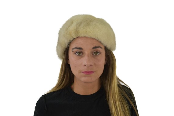 Fur Hat | Mink Fur Hat | Cream Mink Hat | Winter Hat for  display picture 1