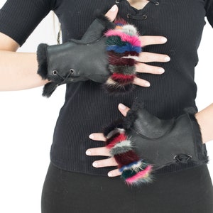 Sheepskin Gloves Fingerless In One Size, Luxury Gift Fingerless Gloves, Winter Gloves , Women Gloves , Fur gloves, Fur Accessories