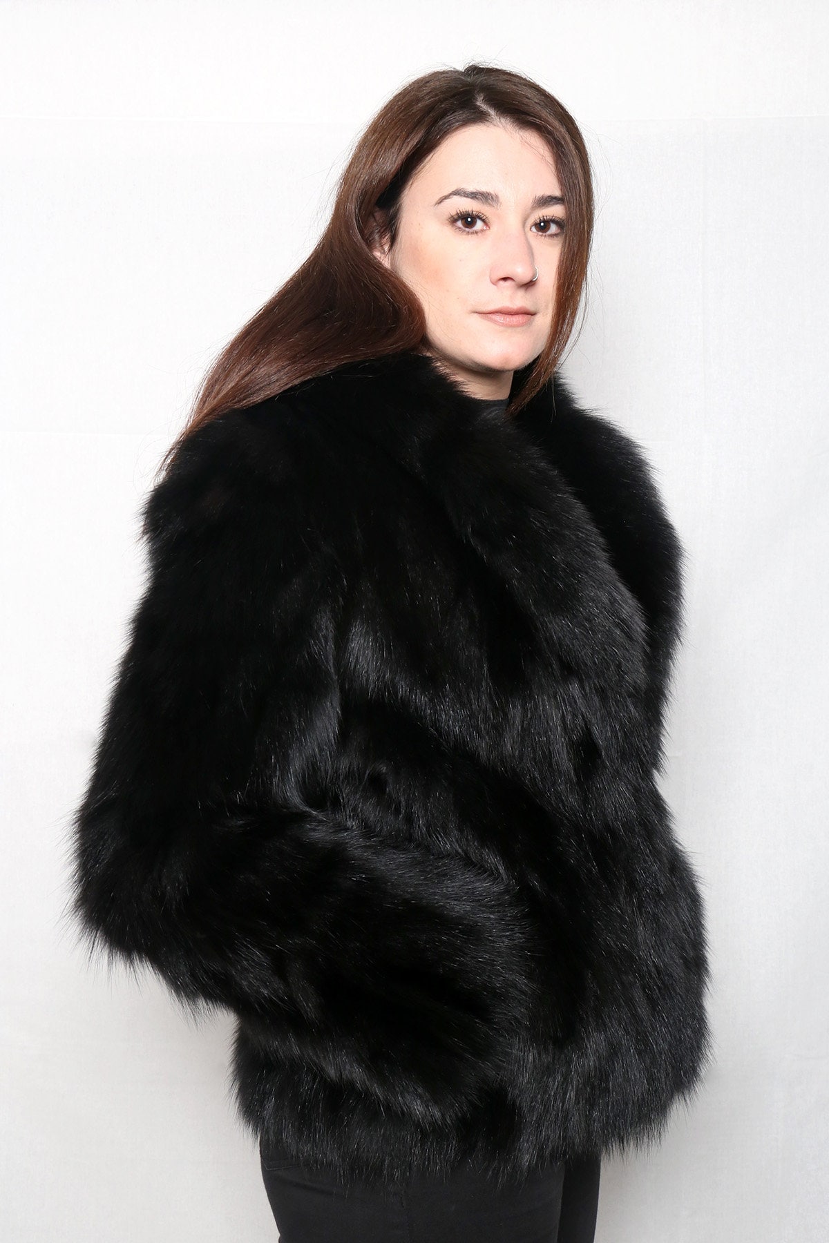 Black Fox Fur Jacket