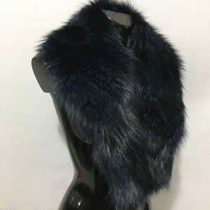 Gorgeous Real Natural Blue Black Color Fox Fur Collar image 7