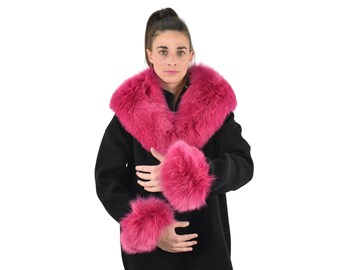 Beautiful Fox Fur Collar And Cuffs cherry collor, fox collar,big fox Fur Collar, Detachable Fox Fur Collar,Fur Scarf