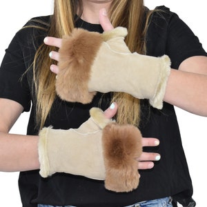 Shearling Fur Gloves , Fingerless Gloves, Winter Gloves , Women Gloves , Fur gloves, Fur Accessories , Luxury Gift