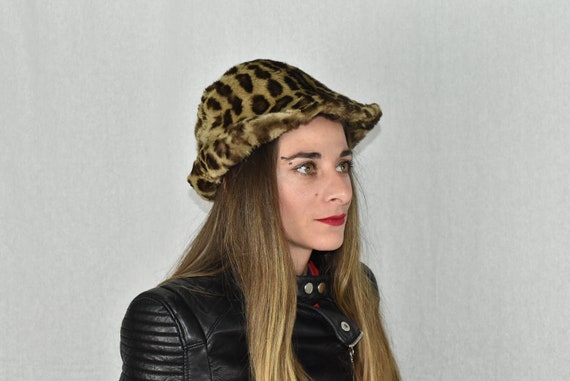NWT Vintage Fur hat animal Leopard print  Furs by Gaylon faux fur leopard hat products for sale | eBay main image 3