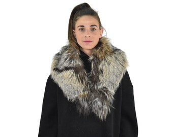 Fox Fur Collar, Fur scarf, Coat Collar , Winter Collar, women collar, Silver -Gold  Fur collar,