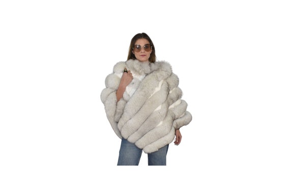 White fur poncho clearance