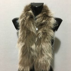 Genuine Real Mode Beige Fox Fur Small Collar