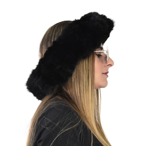 Black Fox Fur Headband | Fur Headband | Fur Earwarmer | Fox Fur Scarf | Headband Gift For Her | Fur Neck Warmer