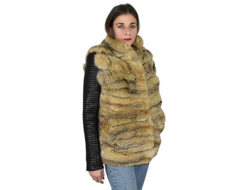 Amazing  Fur Vest | Raccoon Fur Vest  | Raccoon  Fur vest With Leather | Luxury Fur Vest