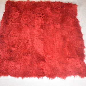 Genuine Sheepskin Fur Throw Blanket Rug | Red Sheepskin Fur Blanket Throw