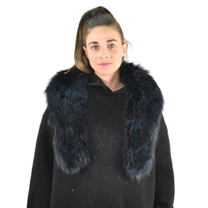 Gorgeous Real Natural Blue Black Color Fox Fur Collar image 3