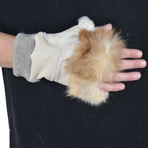 Shearling fingerless gloves | Sheepskin Gloves | Fur Gloves | Gift For her