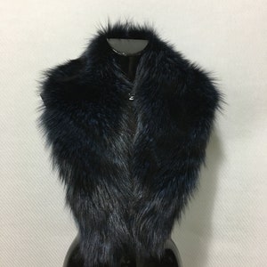 Gorgeous Real Natural Blue Black Color Fox Fur Collar image 5