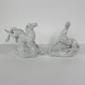 Vintage Porcelain Horse Figurines – Set of Two