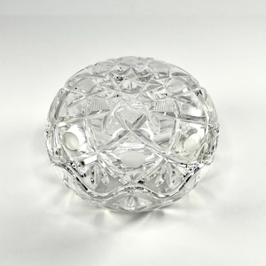 Vintage Bohemia Cut Crystal Trinket Jewelry Box