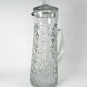 Vintage Crystal Pitcher with Versatile Lid