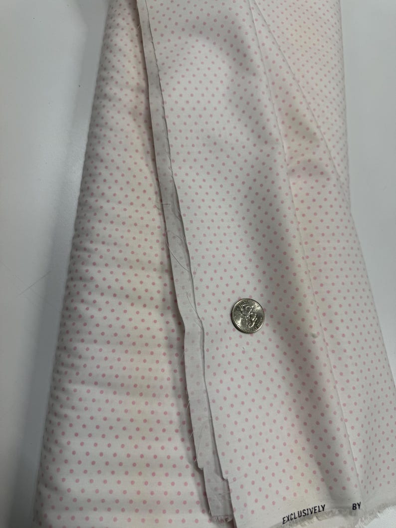 Pink with White Dot Cotton Fabric Finders 100 percent Cotton Pink Polka Dot Fabric 60 inch width Fabric by the Yard Continuous Cut image 11