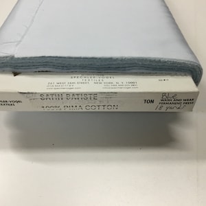 Pima Cotton Blue SATIN Batiste Spechler Vogel Pima Batiste Cotton Batiste Heirloom Fabric 44” fabric Blue Cotton Fabric