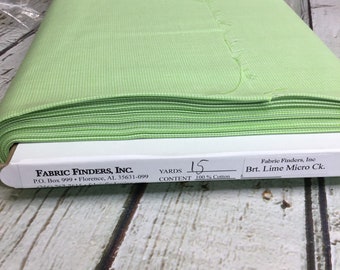 Lime Green Micro Gingham Fabric 1/32 Gingham Fabric Finders Check Lime Cotton micro Gingham Fabric 60 inch width Fabric Fabric by the Yard