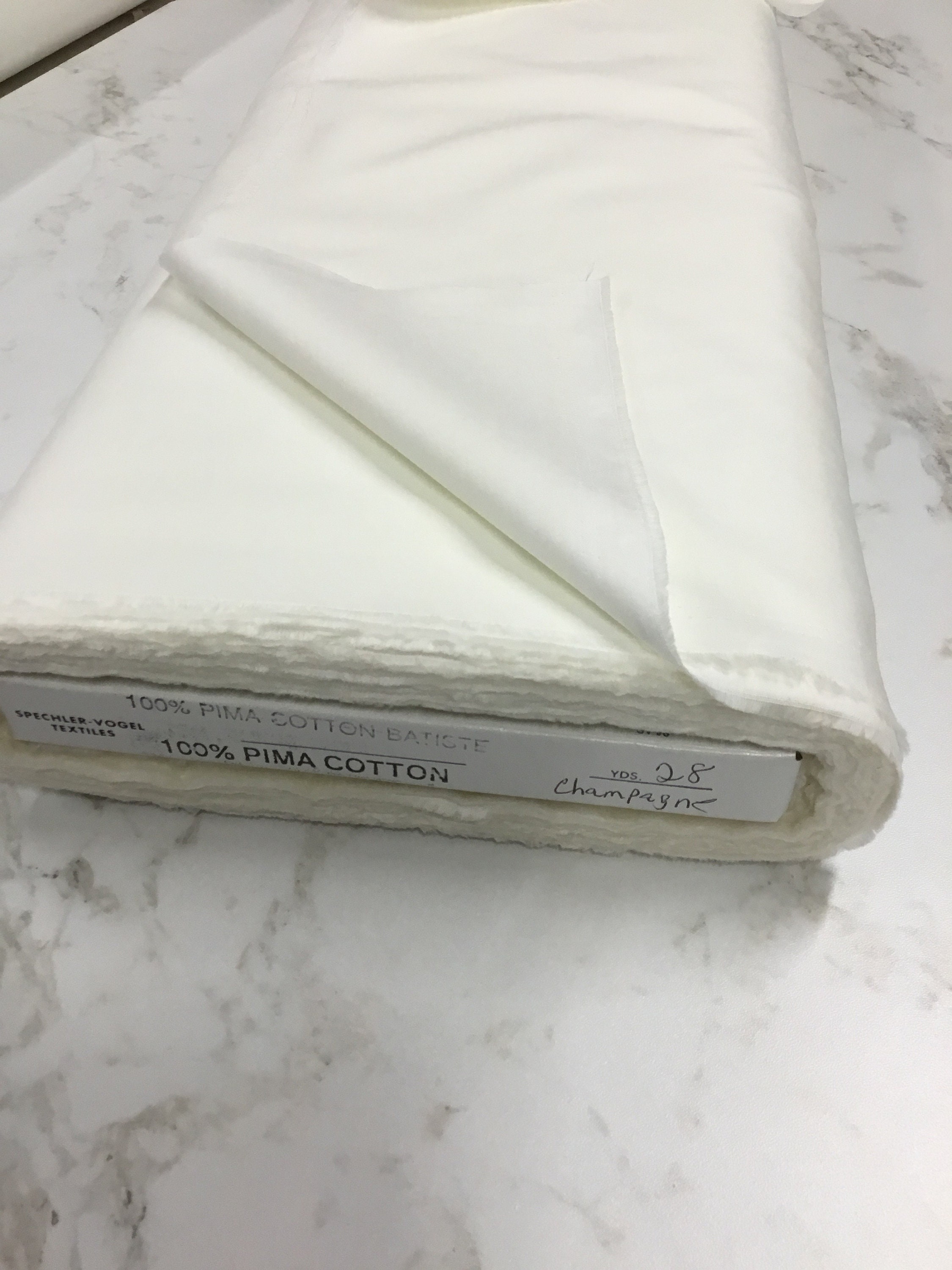 Pima Cotton Champagne Batiste Spechler Vogel Pima Batiste Cotton Batiste Heirloom Fabric 44” fabric Champagne Cotton Fabric