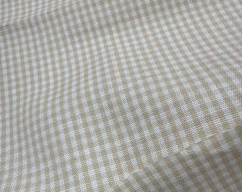Khaki Gingham Fabric 1/16 Inch Gingham Fabric Finders Check 16th Inch Tan Cotton Gingham Fabric 60 inch width Fabric Fabric by the Yard
