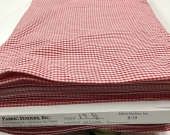 Red and White Seersucker Gingham S-19 Fabric Finders 100 percent Red Cotton Seersucker Check Fabric 60 inch width Fabric by the Yard