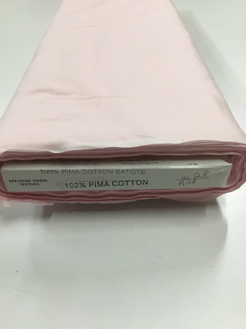 Pima Cotton Pink Batiste Spechler Vogel Pima Batiste Cotton Batiste Heirloom Fabric 44” fabric Pink Cotton Fabric image 1