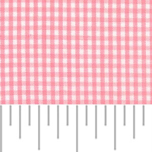 May include: Pink and white gingham fabric with a 1 inch ruler for scale.