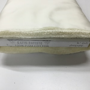 Pima Cotton Champagne SATIN Batiste Spechler Vogel Pima Batiste Cotton Batiste Heirloom Fabric 44” fabric Champagne Cotton Fabric
