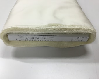 Pima Cotton Champagne SATIN Batiste Spechler Vogel Pima Batiste Cotton Batiste Heirloom Fabric 44” fabric Champagne Cotton Fabric