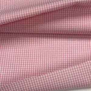 Pink Gingham Fabric 1/16 Inch Gingham Fabric Finders Check 16th Inch Pink Cotton Gingham Fabric 60 inch width Fabric Fabric by the Yard image 1