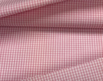 Pink Gingham Fabric 1/16 Inch Gingham Fabric Finders Check 16th Inch Pink Cotton Gingham Fabric 60 inch width Fabric Fabric by the Yard