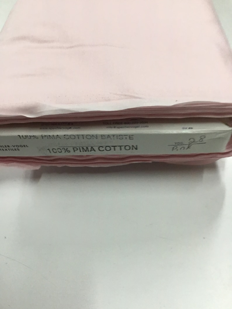 Pima Cotton Pink Batiste Spechler Vogel Pima Batiste Cotton Batiste Heirloom Fabric 44” fabric Pink Cotton Fabric image 4