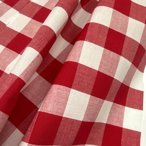 Red Gingham Fabric 1 Inch Gingham Fabric Finders Check Fabric Red One Inch Cotton Gingham Fabric 60 inch width Fabric by the Yard immagine 3