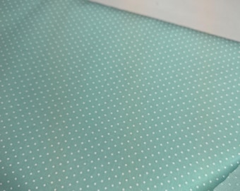 Aqua with White Bitty Dot Cotton Fabric Finders 100 percent Cotton Aqua Polka Dot Fabric 60 inch width Fabric by the Yard Continuous Cut