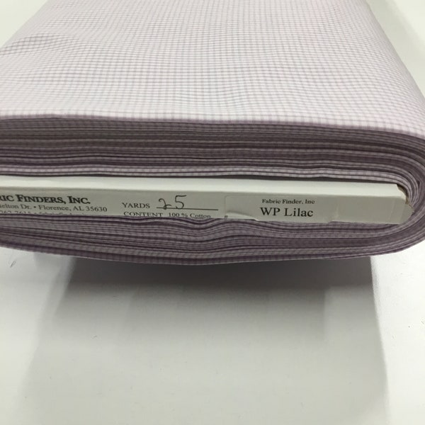 FINAL Clearance Lilac Mini Windowpane Check Fabric Finders 100 percent Lavender Cotton Gingham Fabric 60 inch width Fabric by the Yard