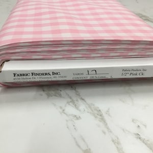 Pink Gingham Fabric 1/2 Inch Gingham Fabric Finders Check Half Inch Pink Cotton Gingham Fabric 60 inch width Fabric by the Yard