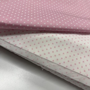 Pink with White Dot Cotton Fabric Finders 100 percent Cotton Pink Polka Dot Fabric 60 inch width Fabric by the Yard Continuous Cut image 1