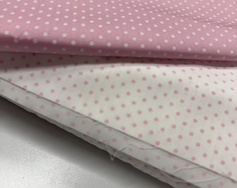 Pink with White Dot Cotton Fabric Finders 100 percent Cotton Pink Polka Dot Fabric 60 inch width Fabric by the Yard Continuous Cut