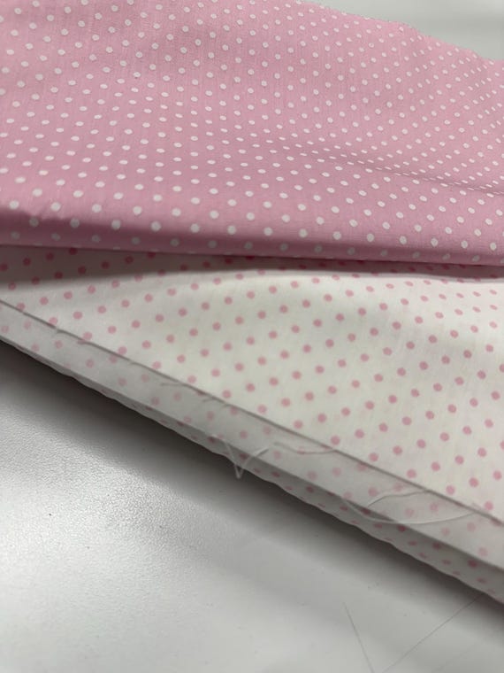 Pink with White Dot Cotton Fabric Finders 100 percent Cotton Pink Polka Dot Fabric 60 inch width Fabric by the Yard Continuous Cut