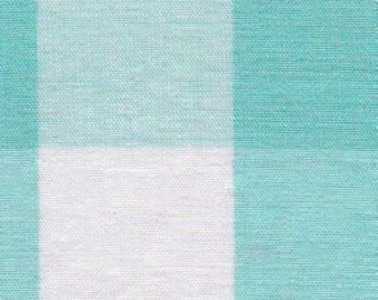 CLEARANCE Aqua Gingham Fabric 1 Inch Gingham Fabric Finders Check Fabric Aqua Teal Cotton Gingham Fabric 60 inch width Fabric by the Yard