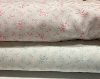 Blue Floral Print 2725 or Pink Floral Print 2726 Fabric Finders 100 percent Cotton 60 inch width Continuous Yardage