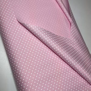 Pink with White Dot Cotton Fabric Finders 100 percent Cotton Pink Polka Dot Fabric 60 inch width Fabric by the Yard Continuous Cut image 4